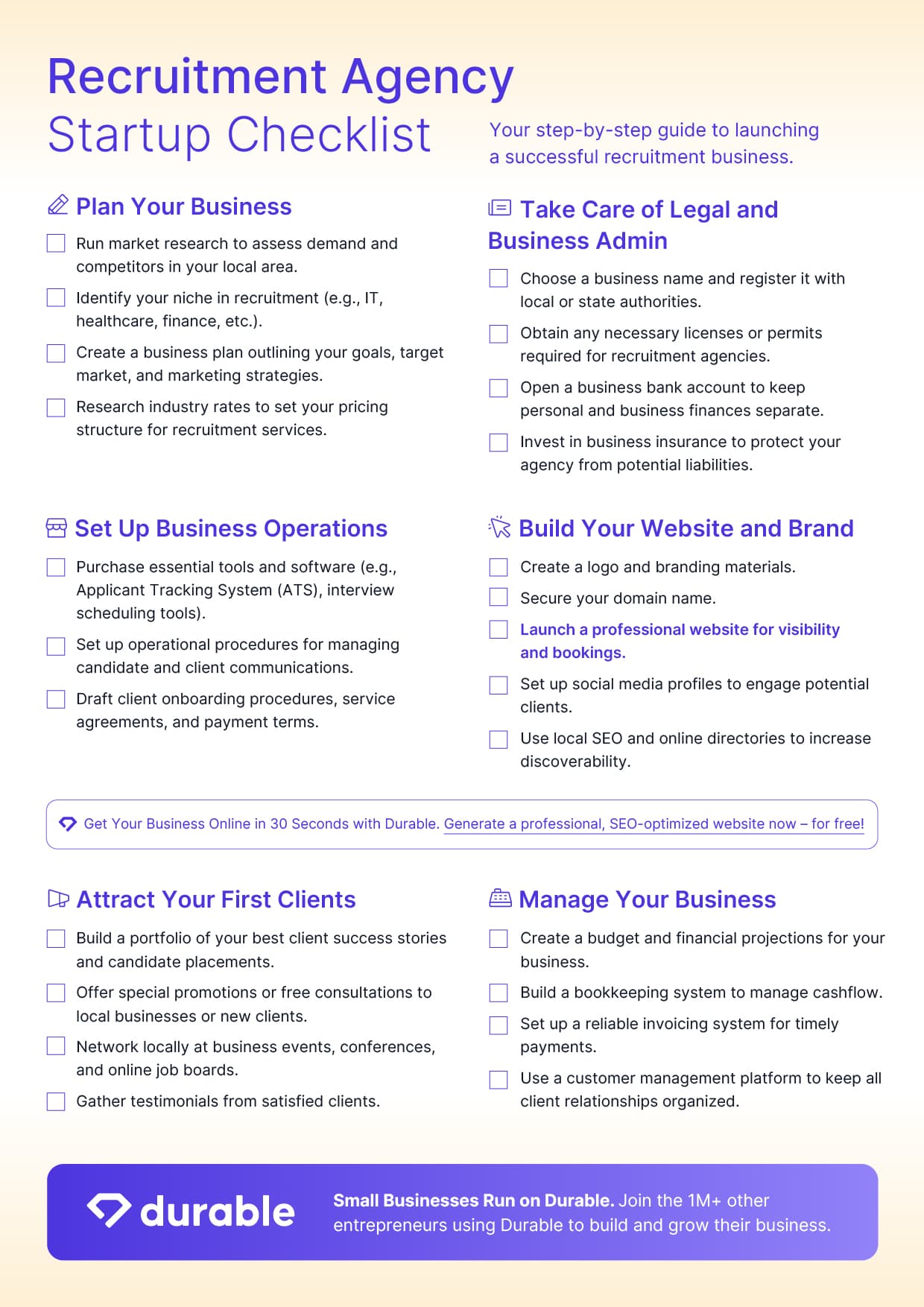 Starting a Recruitment Business Checklist